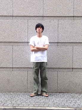 「Makers（メイカーズ）のアイテム」を使った、OMNIGOD代官山さん（メンズ・183cm）の夏コーディネート