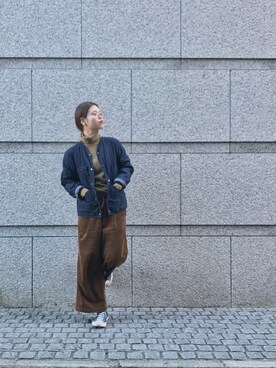 「OMNIGOD（オムニゴッド）のアイテム（ダウンジャケット/コート）」を使った、OMNIGOD代官山さん（レディース・168cm）の秋コーディネート