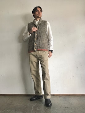 「OMNIGOD（オムニゴッド）のアイテム（その他アウター）」を使った、OMNIGOD代官山さん（メンズ・181cm）の冬コーディネート