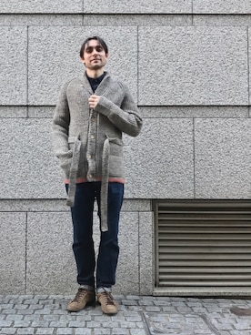 「OMNIGOD（オムニゴッド）のアイテム（その他アウター）」を使った、OMNIGOD代官山さん（メンズ・181cm）の冬コーディネート