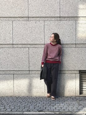 「OMNIGOD（オムニゴッド）のアイテム（パンツ）」を使った、OMNIGOD代官山さん（レディース・168cm）の冬コーディネート