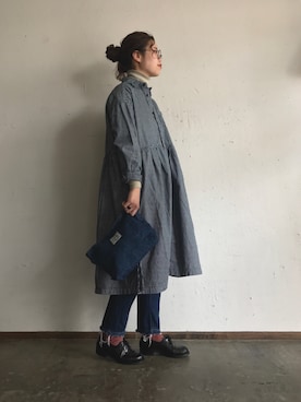 「OMNIGOD（オムニゴッド）のアイテム（パンツ）」を使った、OMNIGOD代官山さん（レディース・168cm）の冬コーディネート