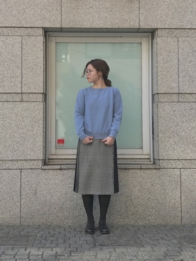 「OMNIGOD（オムニゴッド）のアイテム（スウェット）」を使った、OMNIGOD代官山さん（レディース・168cm）の冬コーディネート
