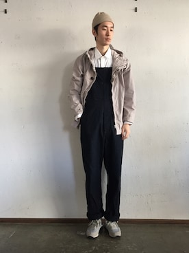 「OMNIGOD（オムニゴッド）のアイテム（サロペット/オーバーオール）」を使った、OMNIGOD代官山さん（メンズ・180cm）の冬コーディネート