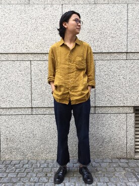 「OMNIGOD（オムニゴッド）のアイテム（パンツ）」を使った、OMNIGOD代官山さん（メンズ・180cm）の春コーディネート