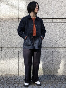 「OMNIGOD（オムニゴッド）のアイテム（デニムジャケット）」を使った、OMNIGOD代官山さん（レディース・161cm）の冬コーディネート