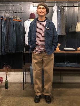 「OMNIGOD（オムニゴッド）のアイテム（その他アウター）」を使った、OMNIGOD代官山さん（メンズ・180cm）の春コーディネート
