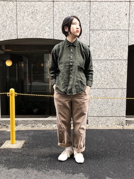 「OMNIGOD（オムニゴッド）のアイテム」を使った、OMNIGOD代官山さん（レディース・161cm）の春コーディネート