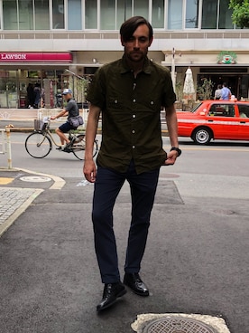 「OMNIGOD（オムニゴッド）のアイテム」を使った、OMNIGOD代官山さん（メンズ・181cm）の夏コーディネート