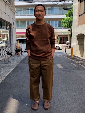「VINTAGE（ヴィンテージ）のアイテム（その他パンツ）」を使った、OMNIGOD代官山さん（メンズ・180cm）の夏コーディネート