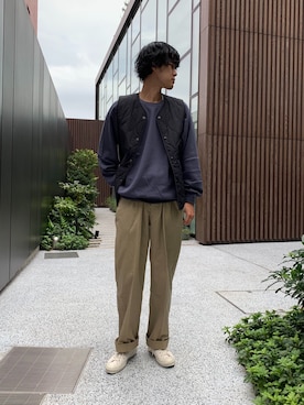 「OMNIGOD（オムニゴッド）のアイテム（ダウンベスト）」を使った、OMNIGOD代官山さん（メンズ・183cm）の秋コーディネート