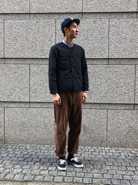 「OMNIGOD（オムニゴッド）のアイテム（ダウンジャケット/コート）」を使った、OMNIGOD代官山さん（メンズ・180cm）の秋コーディネート