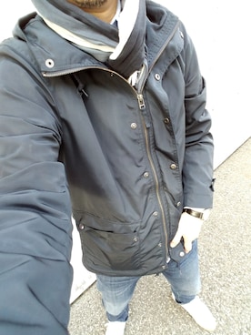 「NANO universe（ナノユニバース）のアイテム（マウンテンパーカー）」を使った、Ossanさん（メンズ・176cm）の春コーディネート