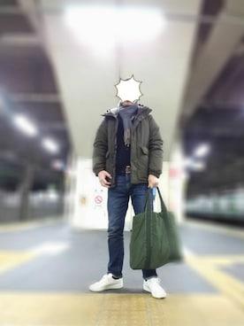 「BEAMS（ビームス）のアイテム（ダウンジャケット/コート）」を使った、Ossanさん（メンズ・176cm）の春コーディネート