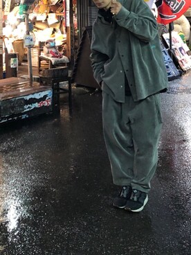 「my beautiful landlet（マイビューティフルランドレット）のアイテム（スウェット）」を使った、fjwrさん（メンズ・175cm）の冬コーディネート