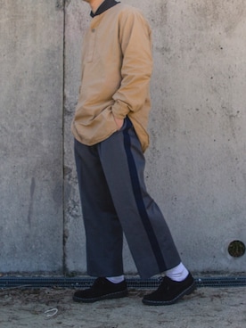 「Dr. Martens（ドクターマーチン）のアイテム（モカシン/デッキシューズ）」を使った、yasu@相互さん（メンズ・168cm）の春コーディネート
