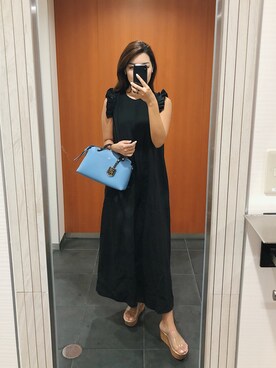 「クリアサンダル」｜「アイテム（つなぎ/オールインワン）」を使った、Hさん（レディース・170cm）の夏コーディネート