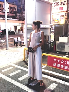 「eimy istoire（エイミーイストワール）のアイテム（オールインワン・サロペット）」を使った、Hさん（レディース・169cm）の夏コーディネート