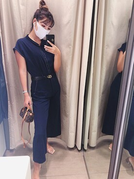 「GUCCI（グッチ）のGucci - ダブルg ベルト - women - レザー/metal - 85（ベルト）」を使った、Hさん（レディース・169cm）の秋コーディネート
