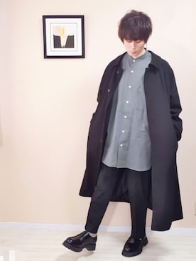 「ユニクロ」｜「アイテム（ステンカラーコート）」を使った、HEROさん（メンズ・170cm）の春コーディネート