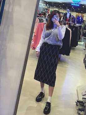 「PULL&BEAR（プルアンドベア）のアイテム（シューズ）」を使った、亂搭才時尚さん（レディース・158cm）の冬コーディネート