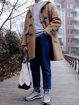 「アイテム（ダッフルコート）」を使った、寄未さん（メンズ・173cm・10代）の冬コーディネート