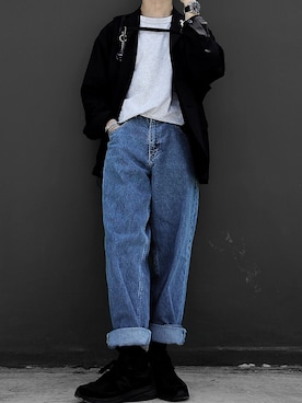 「日系休闲」｜「アイテム（ジャケット/アウター）」を使った、寄未さん（メンズ・173cm）の春コーディネート