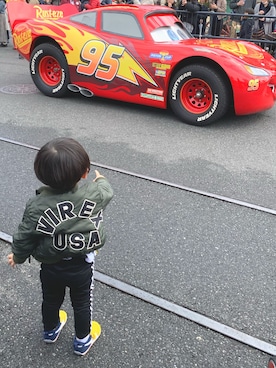 「kids」｜「アイテム（MA-1）」を使った、えいきちさん（キッズ・90cm）の春コーディネート