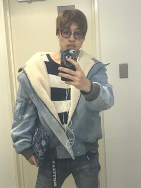「MARCELO BURLON（マルセロ・バーロン）のアイテム（その他）」を使った、まっつーさん（メンズ・170cm）の冬コーディネート