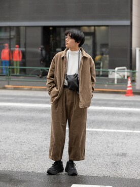 「秋のブラウンスタイル」｜「アイテム（その他アウター）」を使った、おおかわひろのぶさん（メンズ・175cm）の秋コーディネート