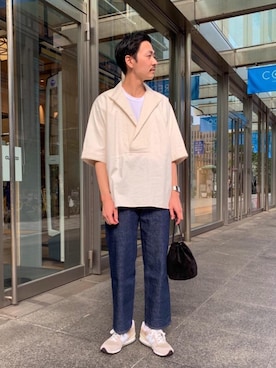 「Pheeta（フィータ）のアイテム（シャツ/ブラウス）」を使った、おおかわひろのぶさん（メンズ・173cm）の春コーディネート