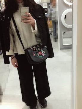 「air huarache」｜emoさん（レディース・158cm）の冬コーディネート