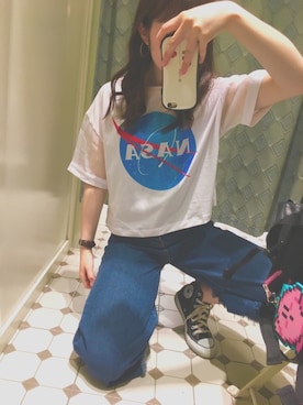 「blue」｜「アイテム（バックパック/リュック）」を使った、Honoka☄️さん（レディース・158cm）の夏コーディネート