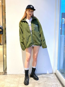 「XLARGE（エクストララージ）のアイテム（その他アウター）」を使った、Hinakoさん（レディース・165cm）の秋コーディネート