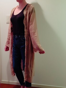 「Ungrid（アングリッド）のスカラップ刺繍ガウン（シャツ/ブラウス）」を使った、ちぃさん（レディース・164cm）の春コーディネート