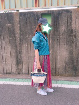 「Ungrid（アングリッド）のウォッシュワッフルタンクトップ（タンクトップ）」を使った、ちぃさん（レディース・164cm）の春コーディネート
