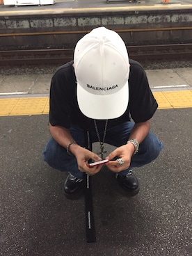 「BALENCIAGA（バレンシアガ）のアイテム（キャップ、ホワイト系）」を使った、J.shizukiさん（メンズ・165cm）の夏コーディネート