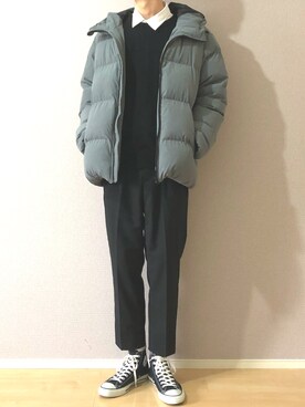 「CONVERSE（コンバース）のconverse コンバース ALL STAR HI オールスター ハイ 3206 BLACK(US)（スニーカー）」を使った、KAZUKIさん（メンズ・182cm・10代）の冬コーディネート