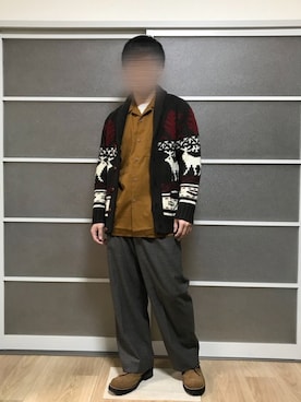 「BOREDOM（ボアドム）のアイテム」を使った、yusさん（メンズ・166cm）の秋コーディネート