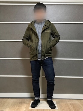 「GLOBAL WORK（グローバルワーク）の【洗えるニット】７ゲージケーブルニットプルオーバー/719598（ニット/セーター、グレー系）」を使った、yusさん（メンズ・166cm）の秋コーディネート