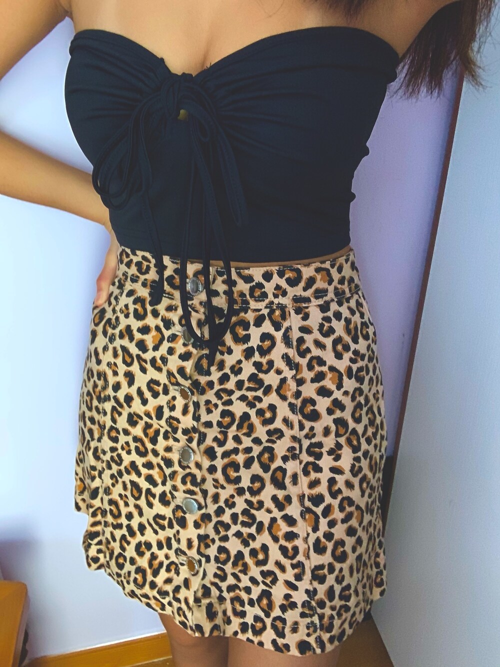 「leopard」｜「H&Mのアイテム（スカート、その他）」を使った、Christy さん（レディース・153cm）の秋コーディネートの1枚目の写真