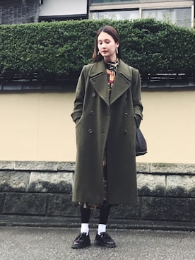 「petite robe noire（プティローブノアー）のEARRING（イヤリング、シルバー系）」を使った、秦麻里子さん（レディース・170cm）の冬コーディネート