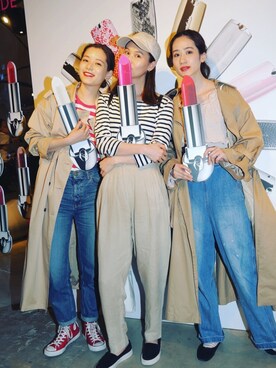 「BEAUTY&YOUTH UNITED ARROWS（ビューティーアンドユースユナイテッドアローズ）のBY コットンキャップ（キャップ、ベージュ系）」を使った、秦麻里子さん（レディース・170cm）の春コーディネート