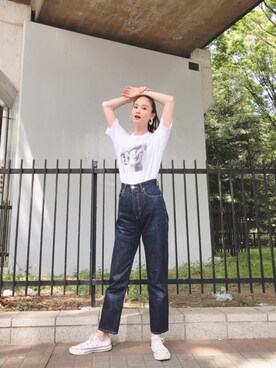 秦麻里子さん(レディース・170cm)の春コーディネート