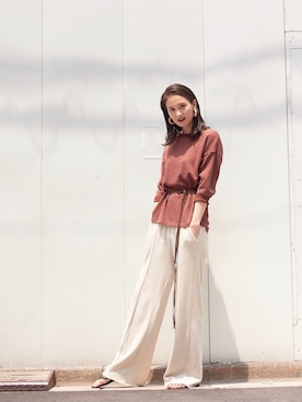 秦麻里子さん（レディース・170cm）の夏コーディネート