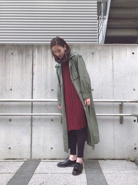 「petite robe noire（プティローブノアー）のアイテム（ピアス（両耳用））」を使った、秦麻里子さん（レディース・170cm）の秋コーディネート