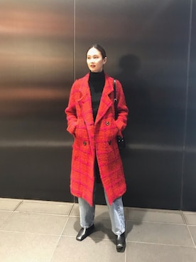 秦麻里子さん（レディース・170cm）の冬コーディネート