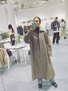 秦麻里子さん（レディース・170cm）の冬コーディネート