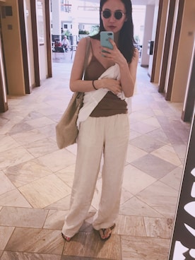 秦麻里子さん(レディース・170cm)の夏コーディネート