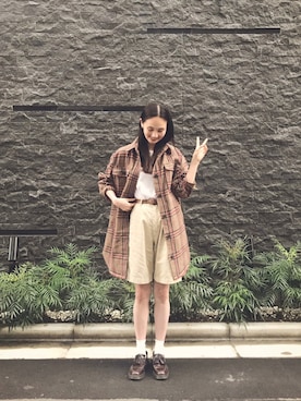 「haco!（ハコ）のアイテム（その他アウター）」を使った、秦麻里子さん（レディース・170cm）の秋コーディネート